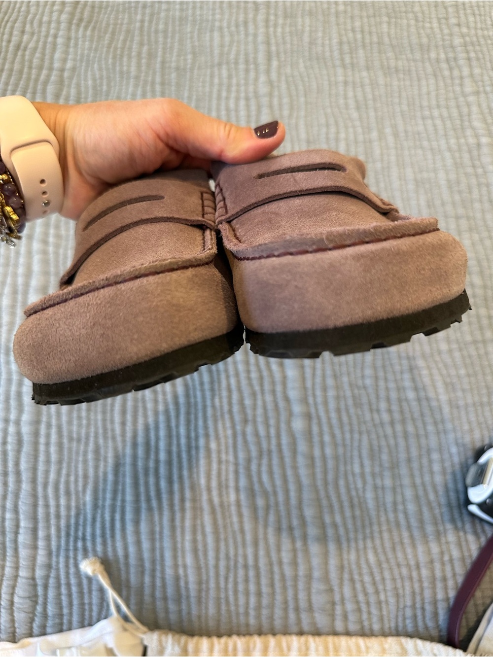 Birkenstock Women's Suede Penny Loafer Mules in Dusty Rose size 39 - Picture 9 of 16